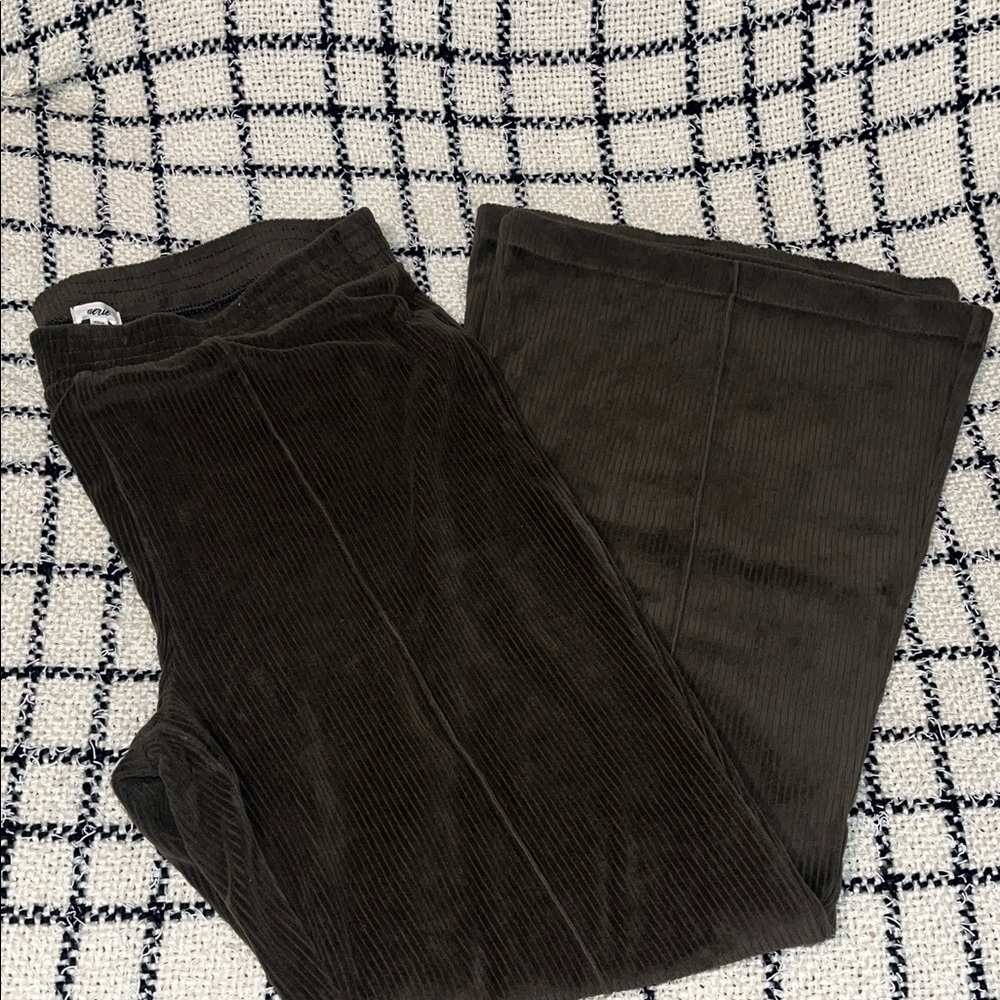 aerie Ribbed Corduroy Pants in Olive